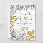 Invitation d'anniversaire 1ère pour les animaux de (Devant)