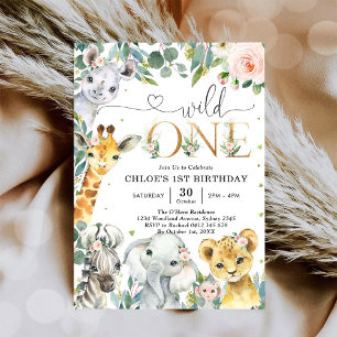 Invitation d'anniversaire 1ère pour les animaux de
