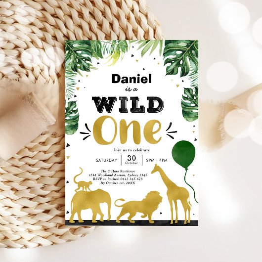 Invitation d'anniversaire 1ère pour les animaux de