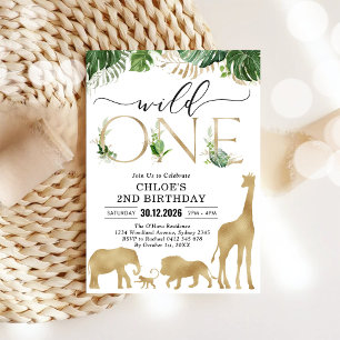 Invitation d'anniversaire 1ère pour les animaux de