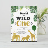 Invitation d'anniversaire 1ère pour les animaux de (Debout devant)