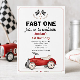Invitation d'anniversaire 1ère pour une voiture de