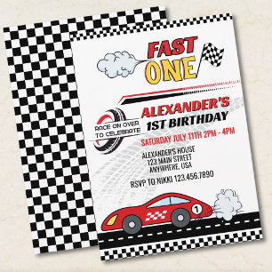 Invitation d'anniversaire 1ère pour une voiture de