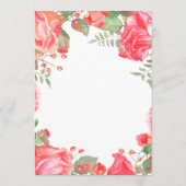 Invitation d'anniversaire 20 ans Fleur Rouge Botan (Dos)