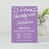 Invitation d'anniversaire 20 ans Violet Fabuleux (Debout devant)