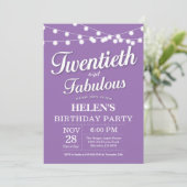 Invitation d'anniversaire 20 ans Violet Fabuleux (Debout devant)
