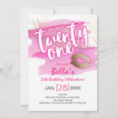 Invitation d'anniversaire 21 ans (Devant)