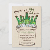 Invitation d'anniversaire 21 ans à boire (Devant)