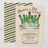 Invitation d'anniversaire 21 ans à Cheers (Devant / Derrière)