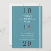 Invitation d'anniversaire 21 ans avec typographie (Devant)