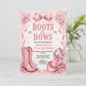 Invitation d'anniversaire 21 ans Boots & Bows (Debout devant)