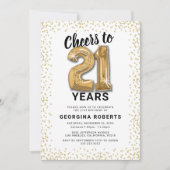Invitation d'anniversaire 21 ans Classic Gold (Devant)