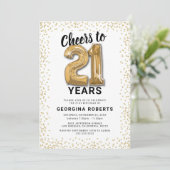Invitation d'anniversaire 21 ans Classic Gold (Debout devant)