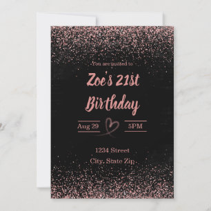Invitation d'anniversaire 21 ans – Confettis Paill