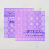 Invitation d'anniversaire 21 ans motif funky point (Devant / Derrière)
