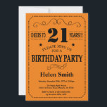 Invitation d'anniversaire 21 ans Noir et Orange<br><div class="desc">Invitation d'anniversaire 21 ans Noir et Orange Typographie. Fond violet lilas lavande noir et orange. Anniversaire adulte. Anniversaire homme ou femme. Invitation d'anniversaire pour enfants, garçon ou fille, ado. 13ème 15ème 16ème 18ème 20ème 21ème 30ème 40ème 50ème 60ème 70ème 80ème 90ème 100ème. Tout âge. Pour une personnalisation plus poussée, veuillez...</div>