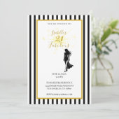 Invitation d'anniversaire 21 ans Noir & Or (Debout devant)