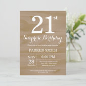 Invitation d'anniversaire 21 ans Rustic Surprise (Debout devant)