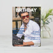 Invitation d'anniversaire 21 ans sur couverture de (Debout devant)