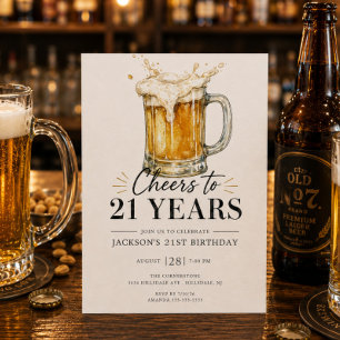 Invitation d'anniversaire 21 ans "Tchin"