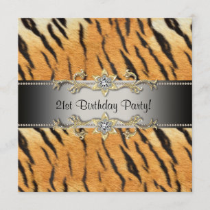 Invitation d'anniversaire 21 ans Tiger Jewel Tiger