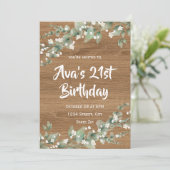 Invitation d'anniversaire 21 ans – Verdure rustiqu (Debout devant)