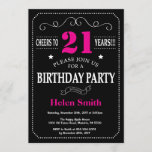 Invitation d'anniversaire 21e tableau noir rose ch<br><div class="desc">21e Invitation Anniversaire Typographie Rose et Noire. Tableau de bord. Arrière - plan noir et blanc. Anniversaire adulte. Hommes ou femmes, anniversaire. Enfants Garçon ou fille Ado Anniversaire adolescente Invitation . 13e 15e 16e 18e 20e 21e 30e 40e 50e 60e 70e 80e 90e 100e. N'Importe Quel Âge. Pour plus de...</div>