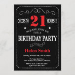 Invitation d'anniversaire 21e tableau rouge et noi<br><div class="desc">Invitation 21e anniversaire Typographie rouge et noire. Tableau de bord. Arrière - plan noir et blanc. Anniversaire adulte. Hommes ou femmes, anniversaire. Enfants Garçon ou fille Ado Anniversaire adolescente Invitation . 13e 15e 16e 18e 20e 21e 30e 40e 50e 60e 70e 80e 90e 100e. N'Importe Quel Âge. Pour plus de...</div>