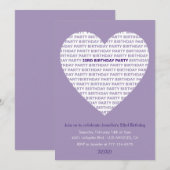 Invitation d'anniversaire 23 ans typographie Fille (Devant / Derrière)