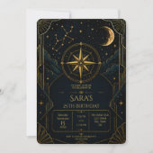 Invitation d'anniversaire 25 ans Sagittaire célest (Devant)