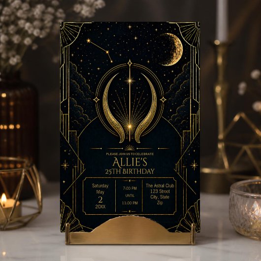 Invitation d'anniversaire 25 ans Taureau Céleste Z