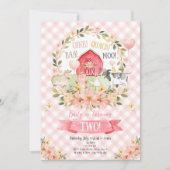 Invitation d'anniversaire 2 ans Animaux de la ferm (Devant)