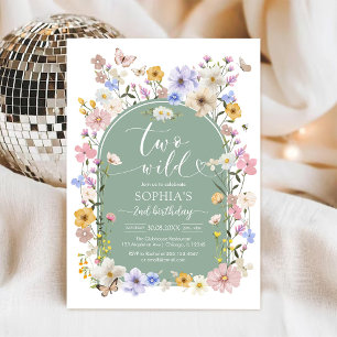 Invitation d'anniversaire 2 ans avec deux animaux 