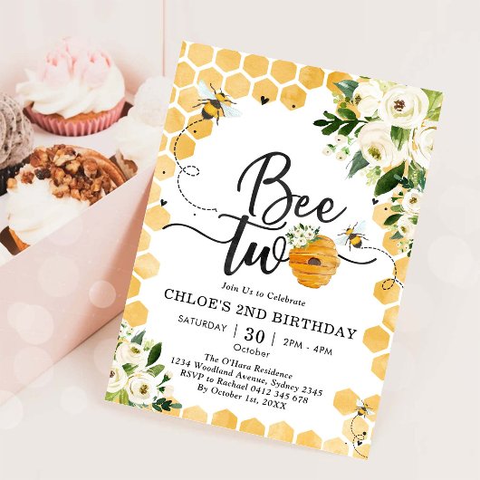 Invitation d'anniversaire 2 ans de Bee Two Honey B