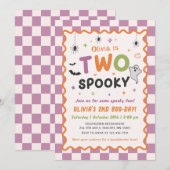 Invitation d'anniversaire 2 ans de deux fantômes e (Devant / Derrière)