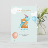 invitation d'anniversaire 2 ans de dinosaure migno (Debout devant)