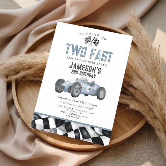 Invitation d'anniversaire 2 ans de voiture de cour