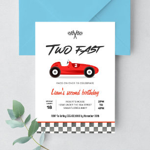 Invitation d'anniversaire 2 ans de voiture de cour