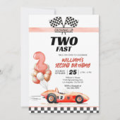 Invitation d'anniversaire 2 ans de voiture de cour (Devant)