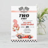 Invitation d'anniversaire 2 ans de voiture de cour (Debout devant)