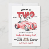 Invitation d'anniversaire 2 ans Deux Rapide Voitur (Devant)