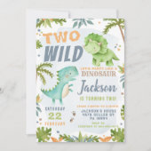 Invitation d'anniversaire 2 ans Dinosaure Thème de (Devant)