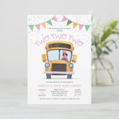 Invitation d'anniversaire 2 ans Fille Bus (Debout devant)