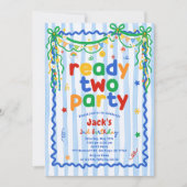 Invitation d'anniversaire 2 ans garçon Ready Two P (Devant)