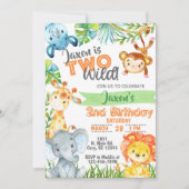 Invitation d'anniversaire 2 ans garçon Safari Jung (Devant)