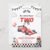 Invitation d'anniversaire 2 ans garçon voiture de (Devant)