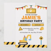 Invitation d'anniversaire 2 ans Garçons Camion de (Devant / Derrière)