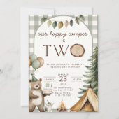 Invitation d'anniversaire 2 ans Happy Camper Campi (Devant)