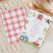 Invitation d'anniversaire 2 ans Oink, Baa, Moo Fer