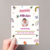 Invitation d'anniversaire 2 ans Papillon Arc-en-ci (In situ (ordinateur de poche))